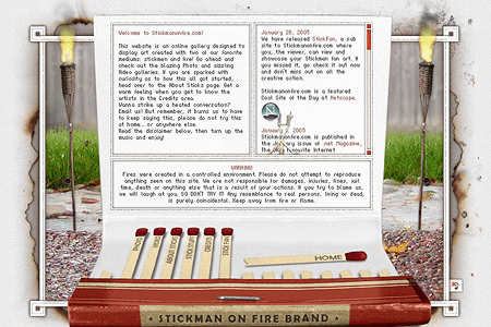 Stickman On Fire flash website in 2004