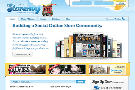 Storenvy website in 2008