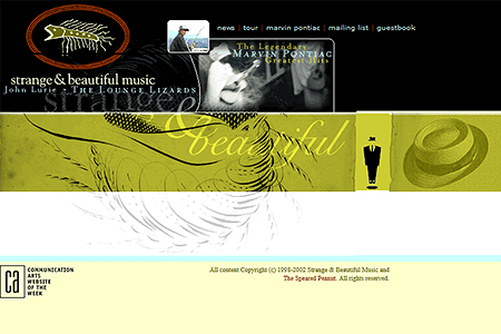 Strange & Beautiful Music website in 2002