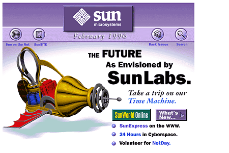 Sun Microsystems website in 1996