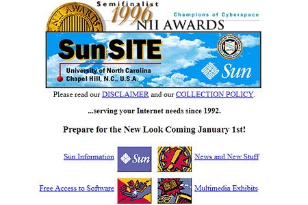 SunSITE website in1996