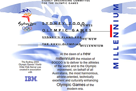 Sydney 2000 Olympic Games website in 1996