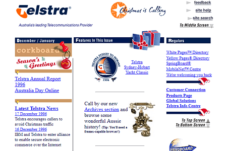 Telstra website in 1996