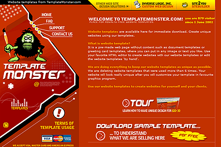 Template Monster website in 2002