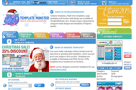 Template Monster website in 2003
