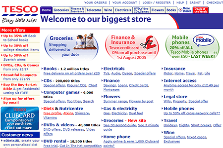 Tesco website in 2004