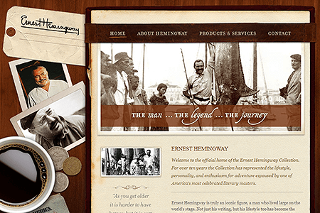 The Ernest Hemingway Collection website in 2008