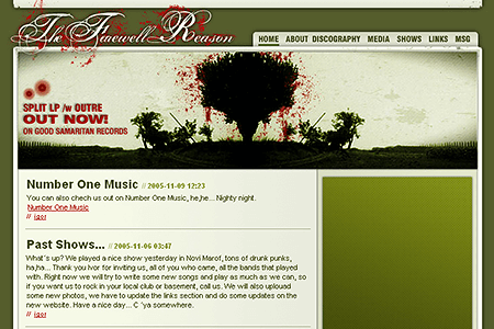 The Farewell Reason website in 2005