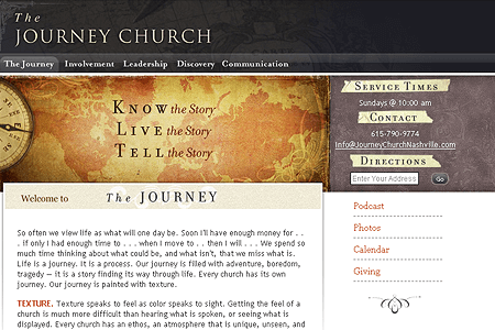 The Journey Church website in 2006