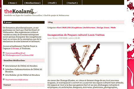 The Koalan website in 2006