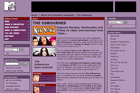 The Osbournes in 2002