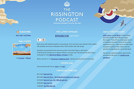 The Rissington Podcast website in 2007