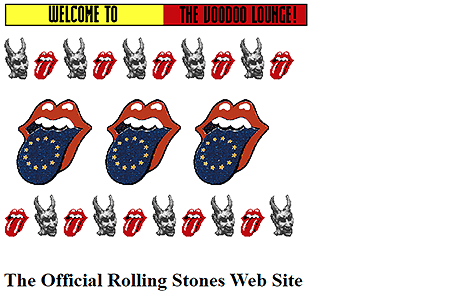 The Rolling Stones website in 1995