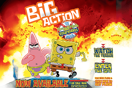 The SpongeBob SquarePants Movie flash website in 2004