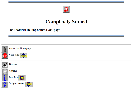 The Unofficial Rolling Stones website in 1995