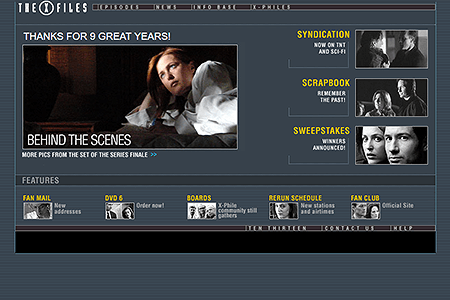 The X-Files website in 2003