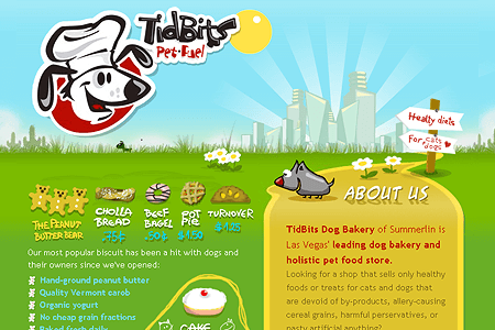 TidBits Dog Bakery website in 2006