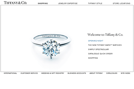 Tiffany website in 2002