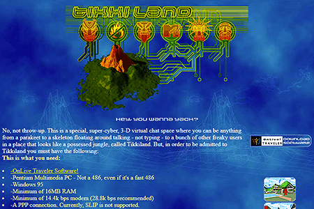 Tikkiland website in 1996