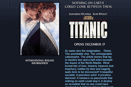 Titanic website in 1997