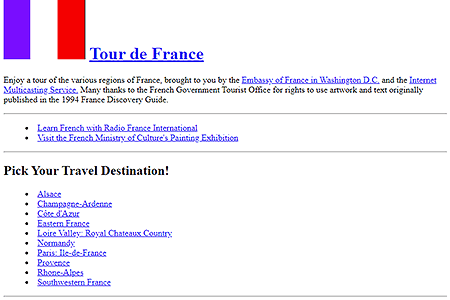 Tour de France website in 1994