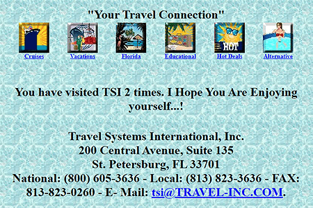 Travel Systems International website in 1995