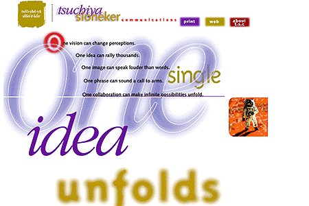 Tsuchiya Sloneker Communications website in 1997