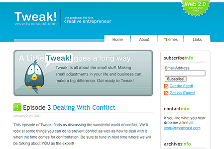Tweak! website in 2007