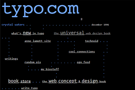 Typo.com website in 1996