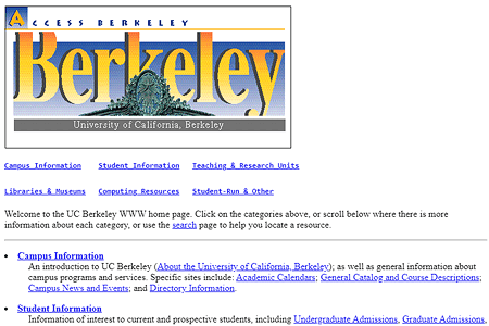 University of California, Berkeley website in 1995