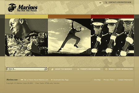 United States Marine Corps flash website in 2002