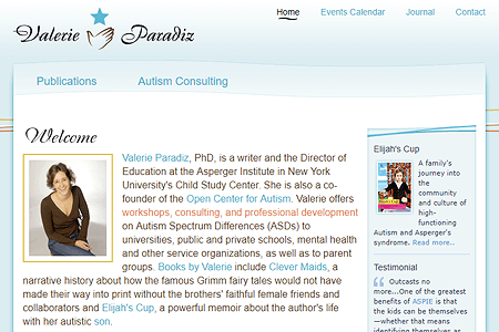 Valerie Paradiz website in 2006