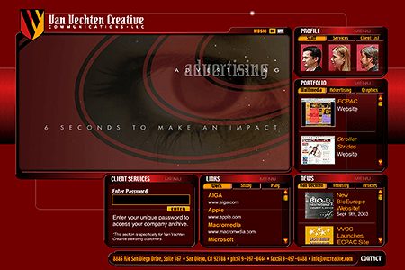 Van Vechten Creative website in 2003