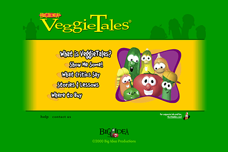 VeggieTales website in 2000