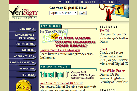 VeriSign website in 1997