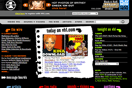 VH1 website in 2000