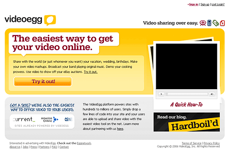 VideoEgg website in 2006