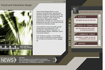 Visual Opera Design Studio website in 2002