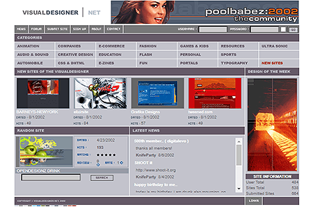 Visualdesigner website in 2002