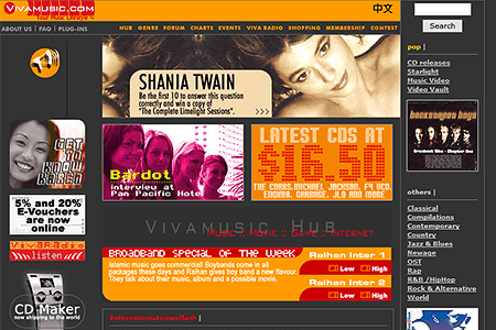 Vivamusic website in 2002