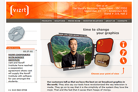Vizrt website in 2002