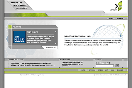 Vulcan website in 2002