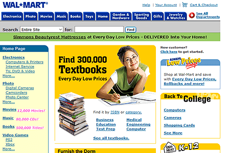 Walmart website in 2002