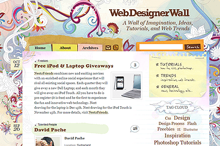 Web Designer Wall website in 2007