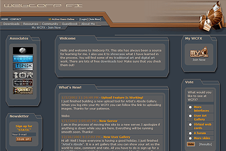 Webcorp FX website in 2002