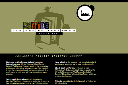 Webfactory website in 1997
