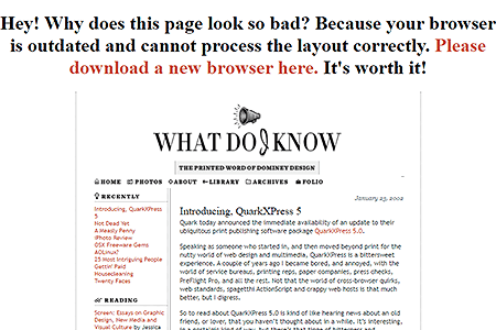 What Do I Know website in 2002