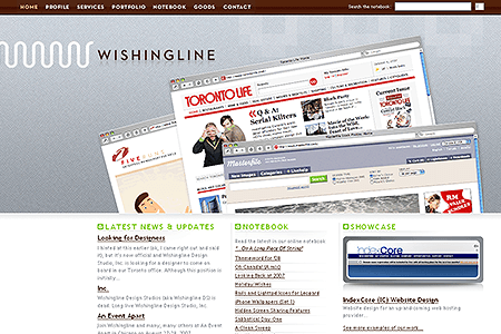 Wishingline Design Studio website in 2008
