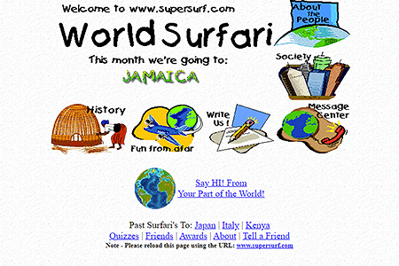 World Surfari website in 1997