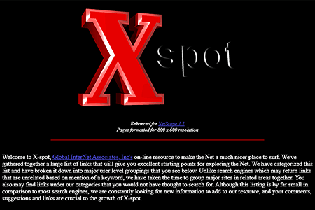 X-spot website in 1995